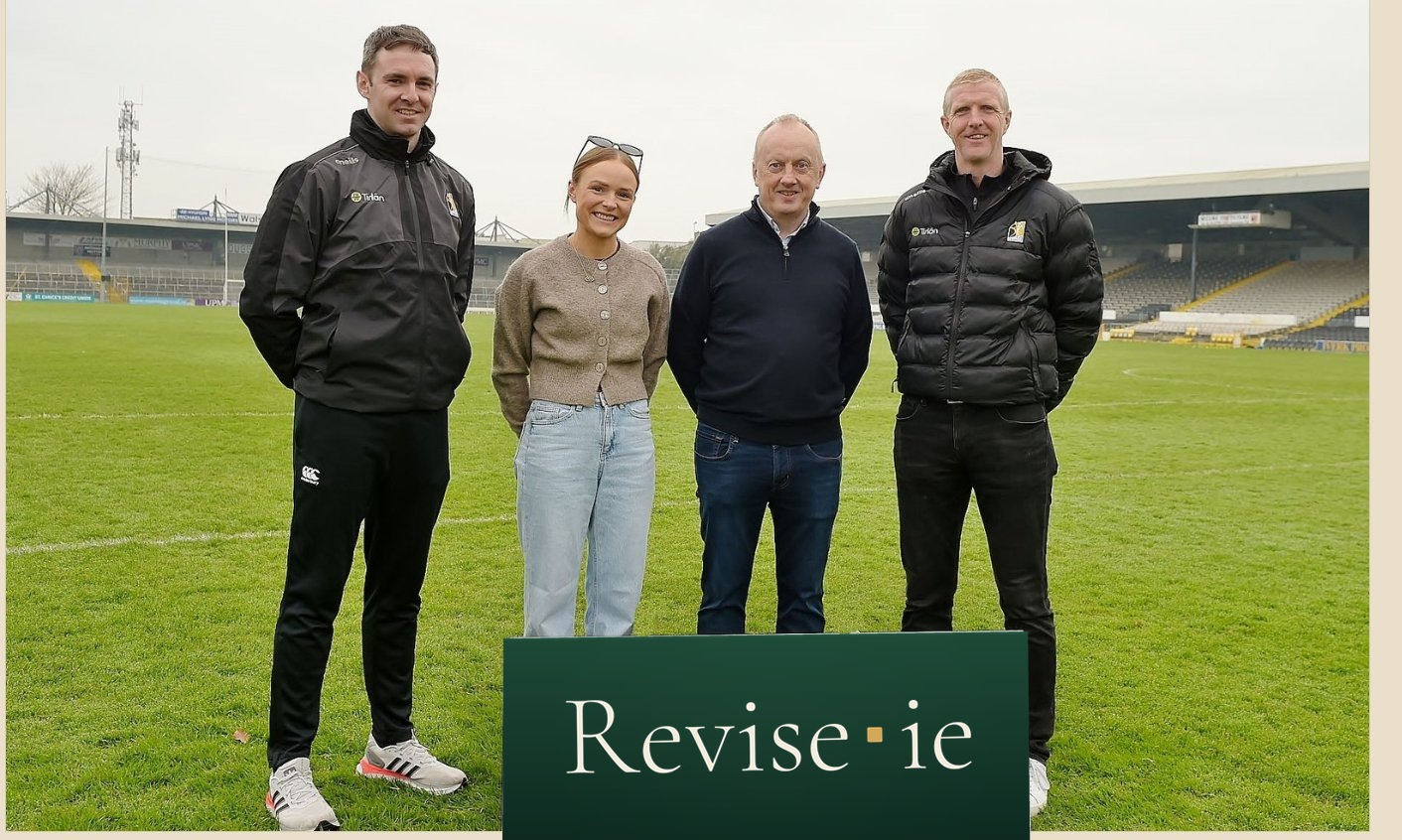Henry Shefflin and the Revise.ie team at Nowlan Park, sponsorship launch for Kilkenny GAA Under-19s